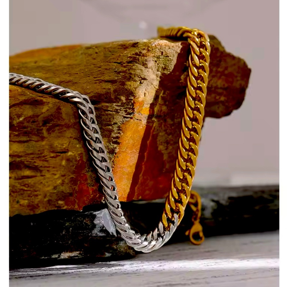 2-tone silver /gold necklace chain, adjustable